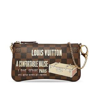 LOUIS VUITTON Brown Leather Pochette Pouch